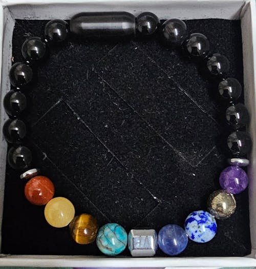 Personalised Super 9 Chakra Natural Stone Bracelet With Magsnap2