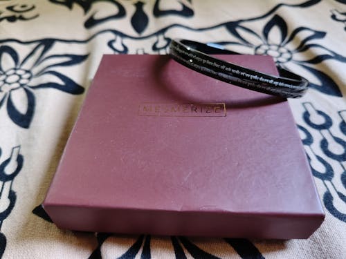 9 Verse of Hanuman Chalisa MicroCarved Round Curved Kada