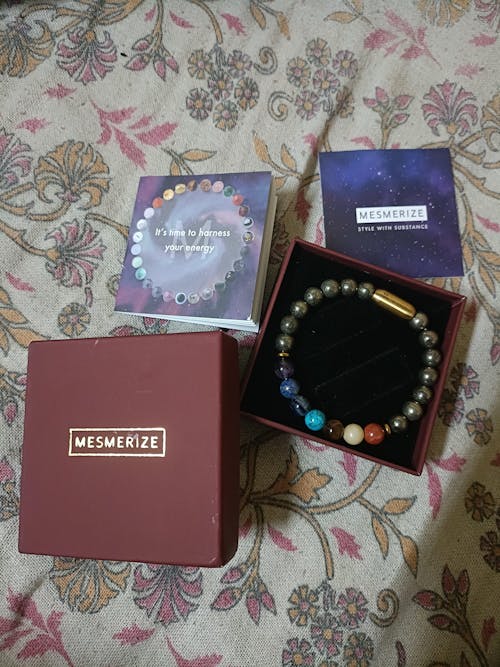 Money Magnet Pyrite 7 Chakra Natural Stone Bracelet