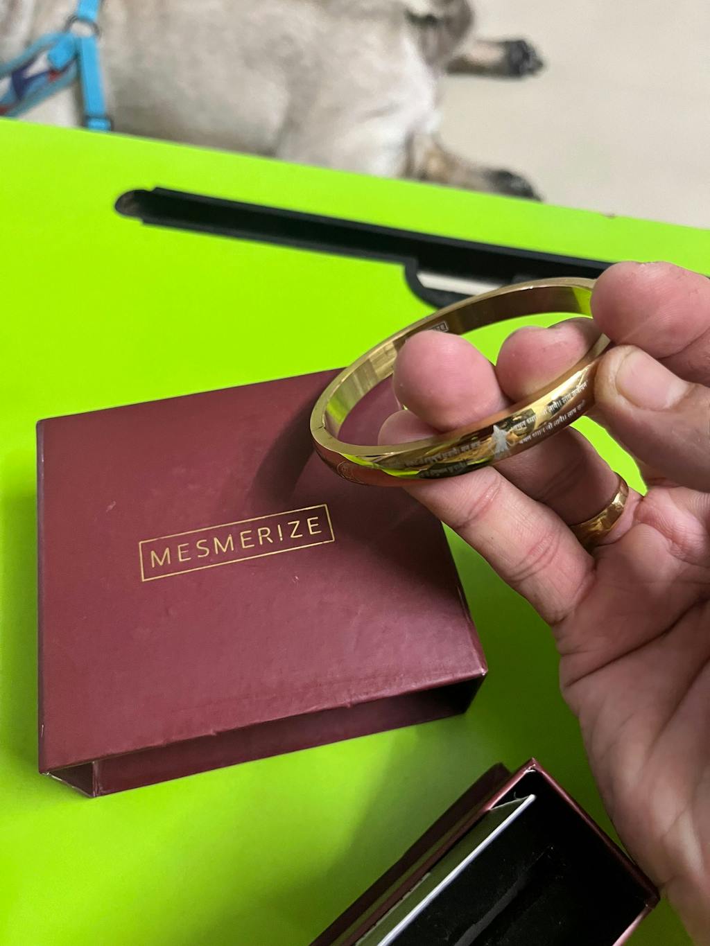 9 Verse of Hanuman Chalisa MicroCarved Round Curved Kada