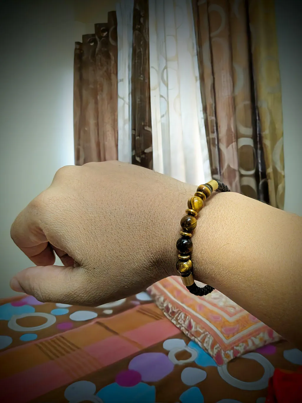 Courageous Tiger Eye Natural Stone NeoLeather Bracelet With MagSnap2