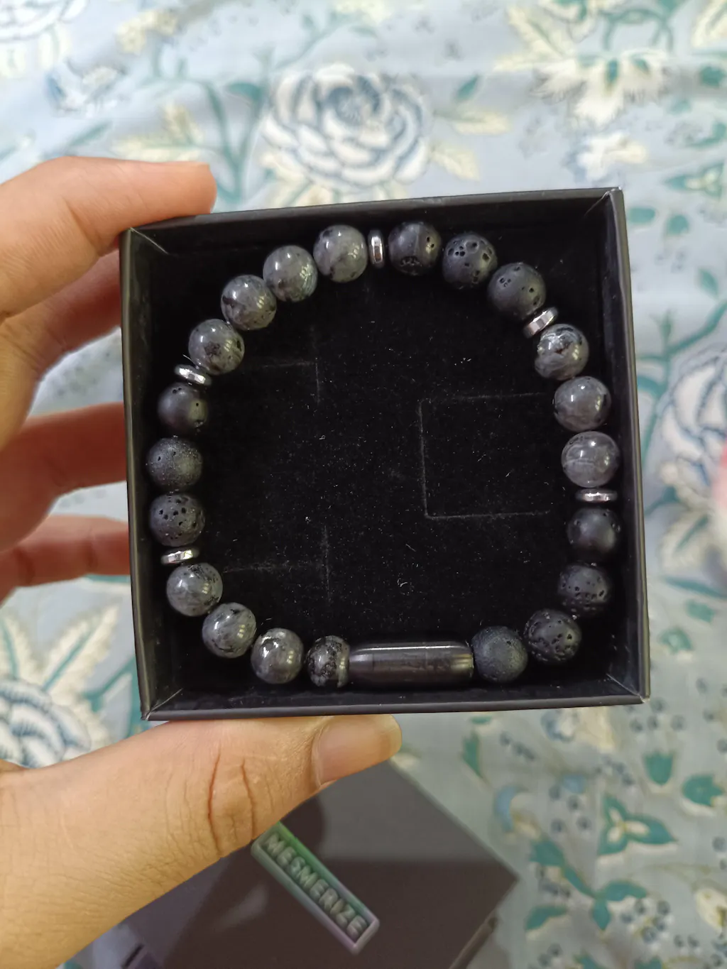 Lava and Larvikite Natural Stone Bracelet with MagSnap 2