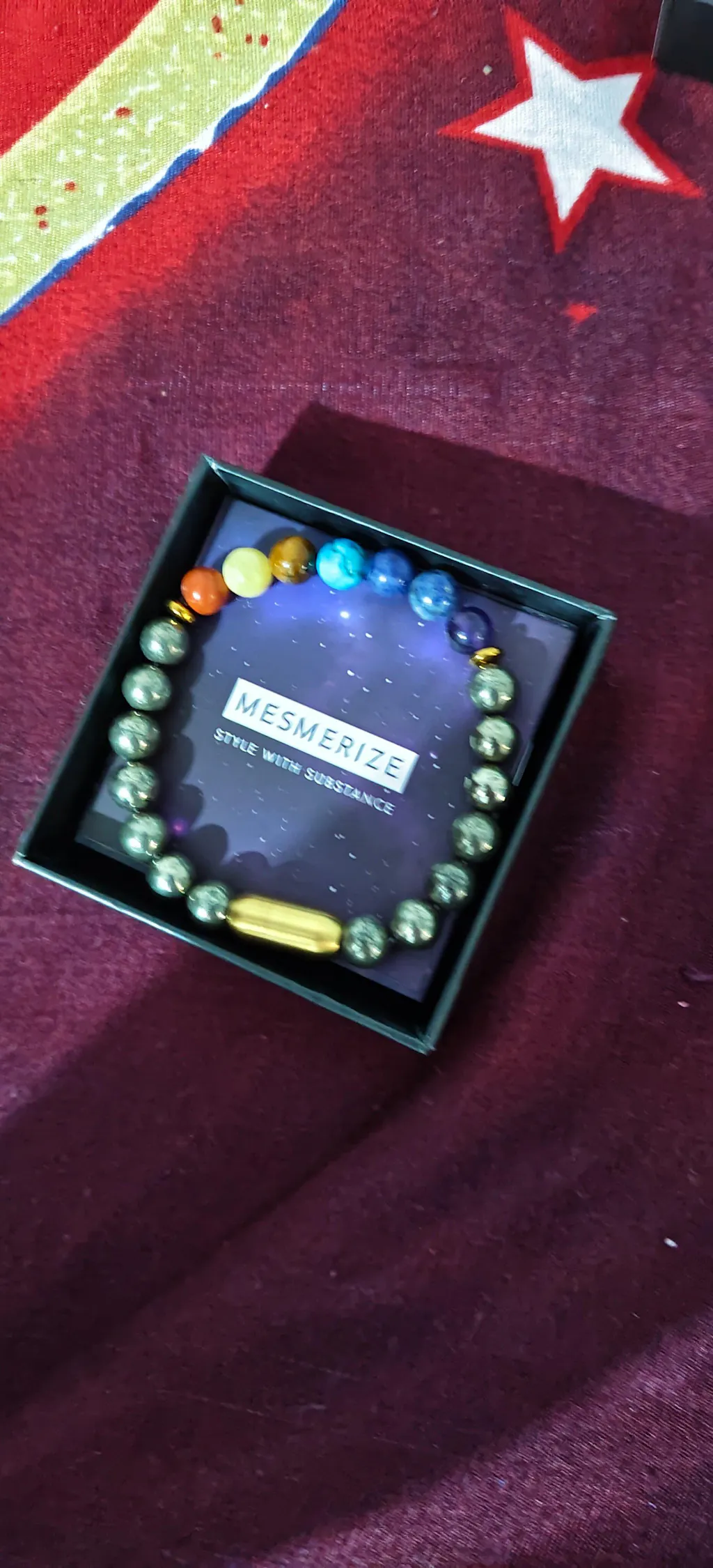 Money Magnet Pyrite 7 Chakra Natural Stone Bracelet