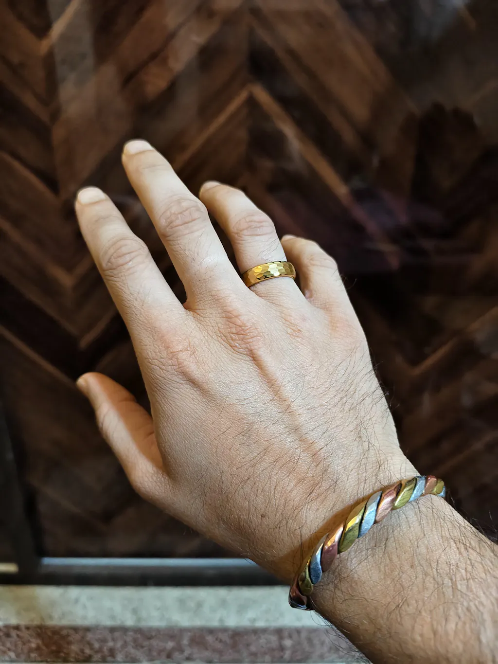 Forged Hammered Tungsten Carbide Band Ring