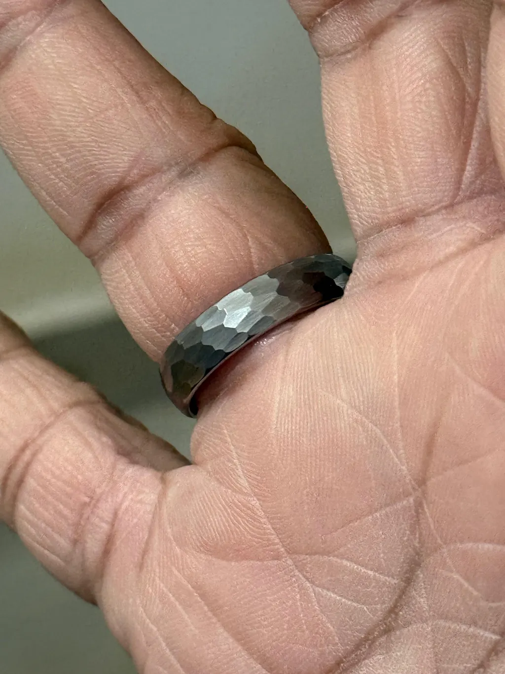 Forged Hammered Tungsten Carbide Band Ring