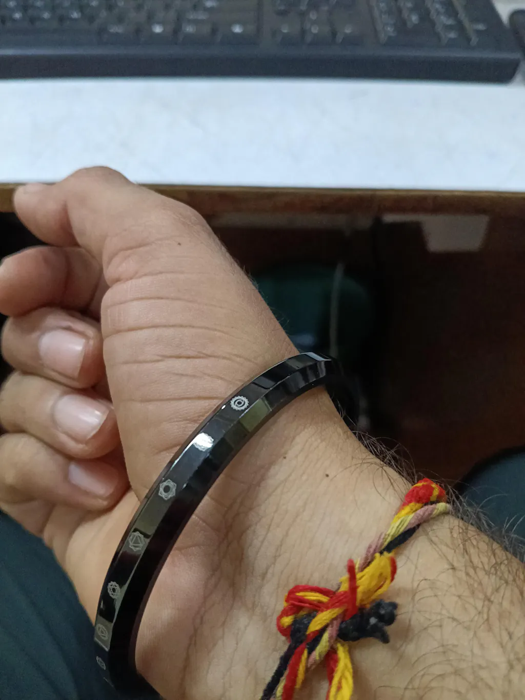 9 Chakra MicroCarved Round Kada