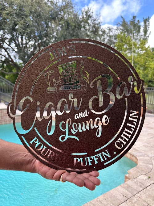 Cigar Bar and Lounge - Steel Sign