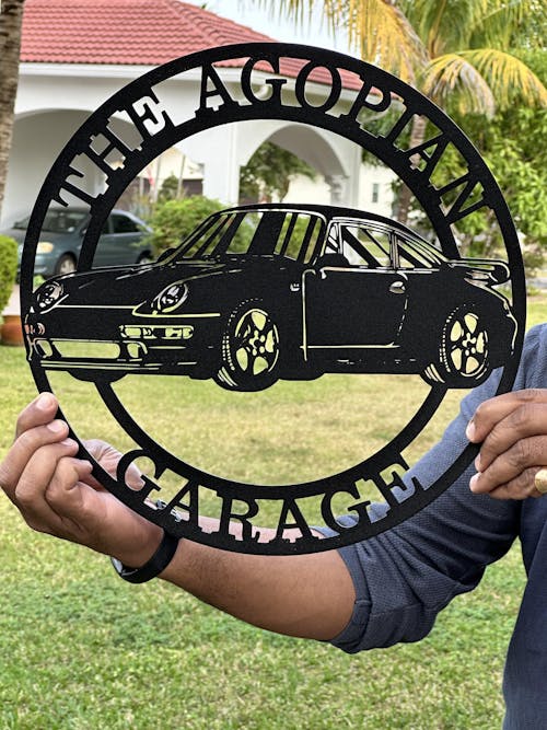 Custom Steel Wall Decor - The Agopian Garage