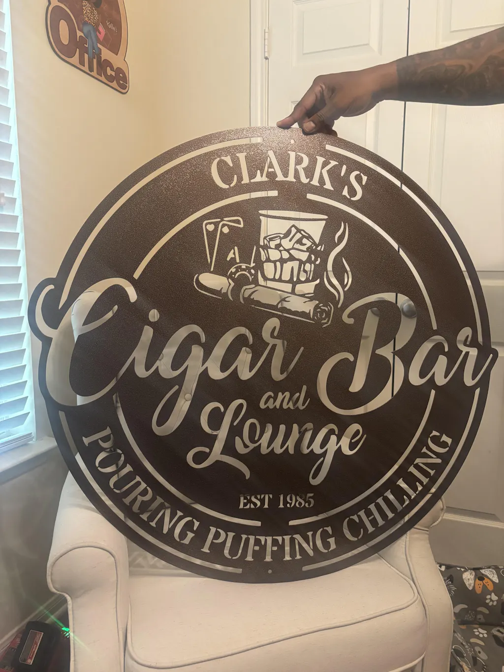 Cigar Bar and Lounge - Steel Sign