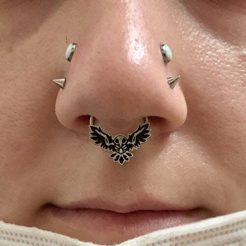 Skull Owl Septum + Daith Ring