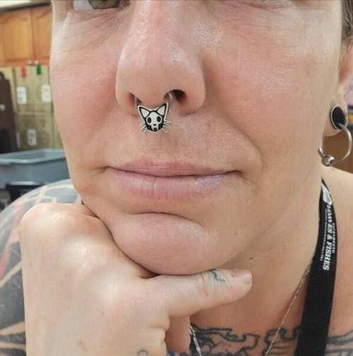 Skull Cat Septum + Daith Ring