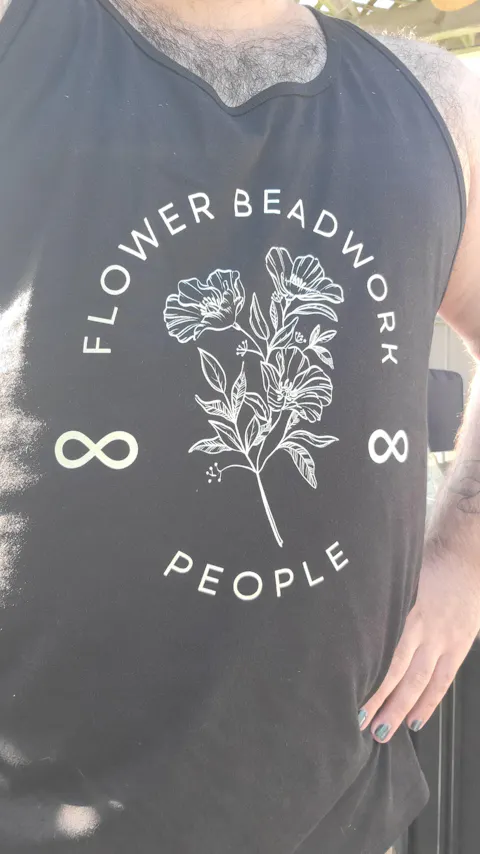 Unisex Tank Top Flower Beadwork People