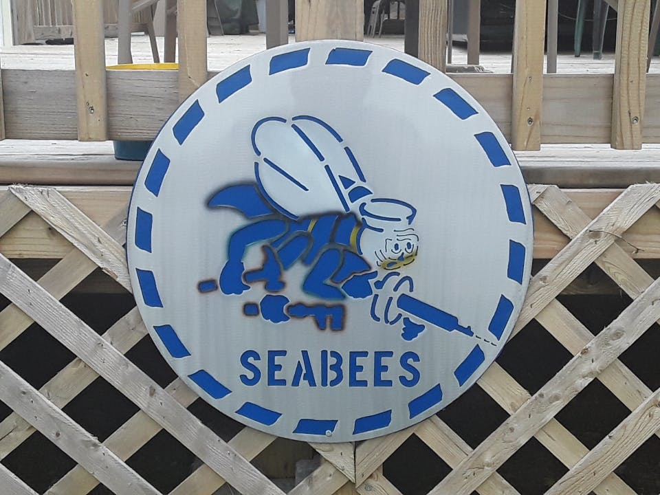 United States Navy Seabees Metal Wall Art Logo Michigan Metal Artwork
