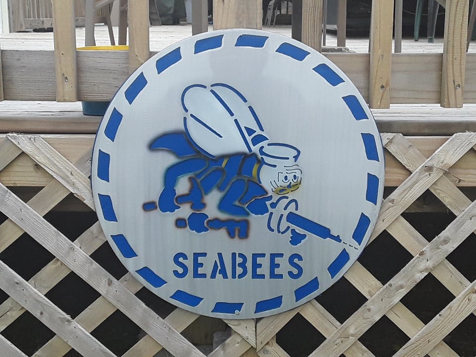 United States Navy Seabees Metal Wall Art Logo Michigan Metal Artwork 