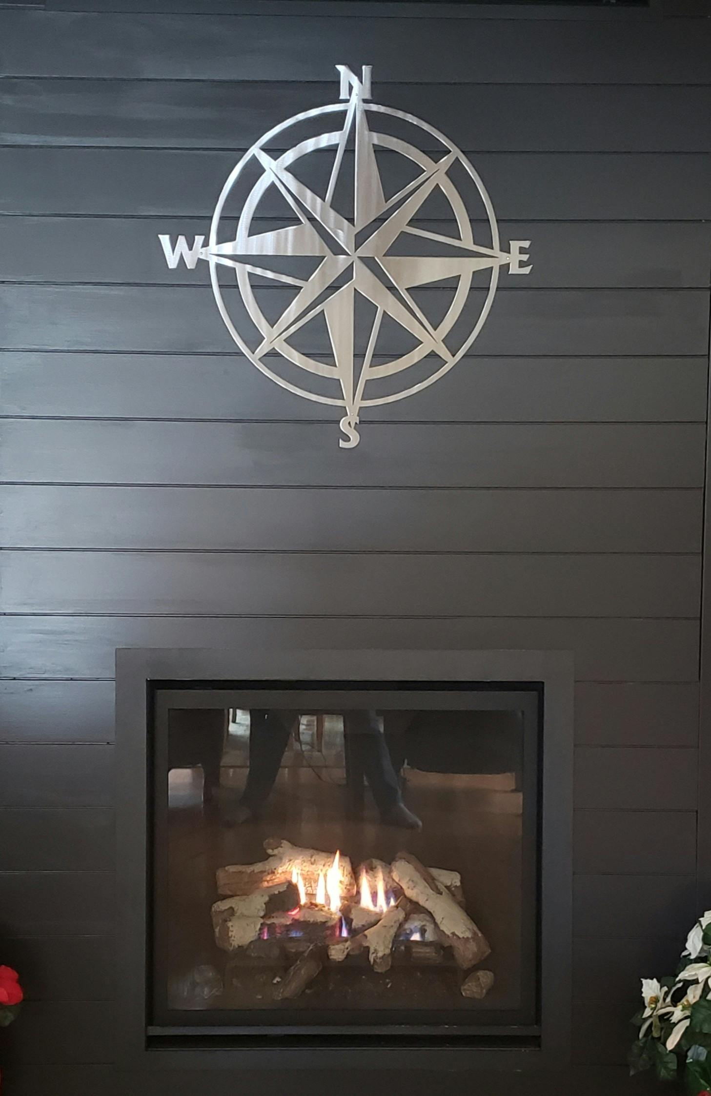 Nautical Compass Rose Metal Wall Art - Michigan Metal Artwork