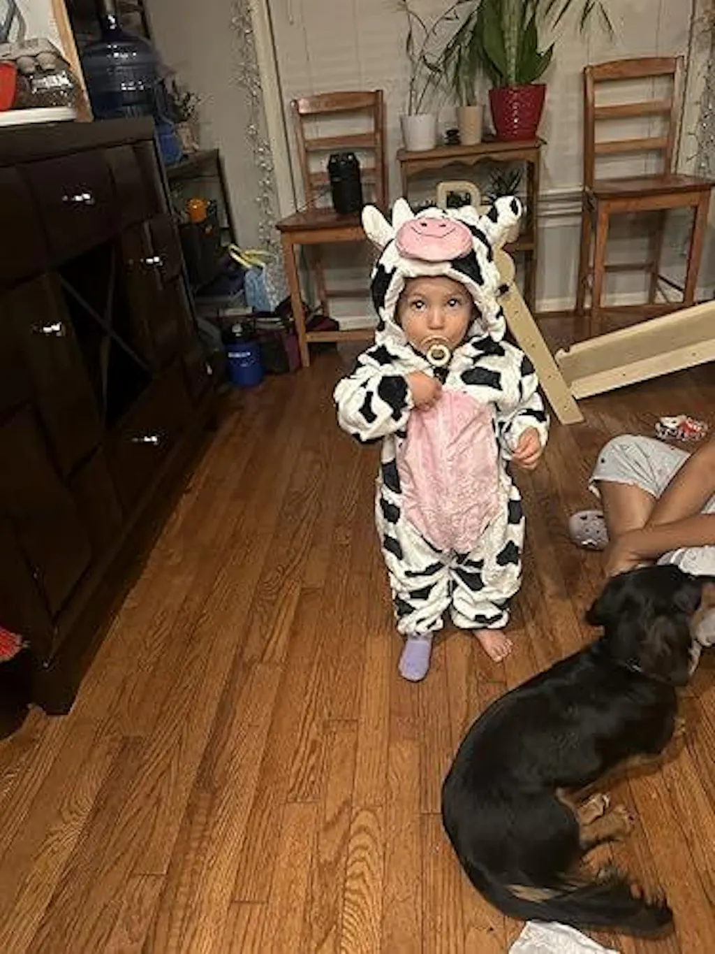 MICHLEY Baby Cow Costume | Flannel Hooded Animal Romper