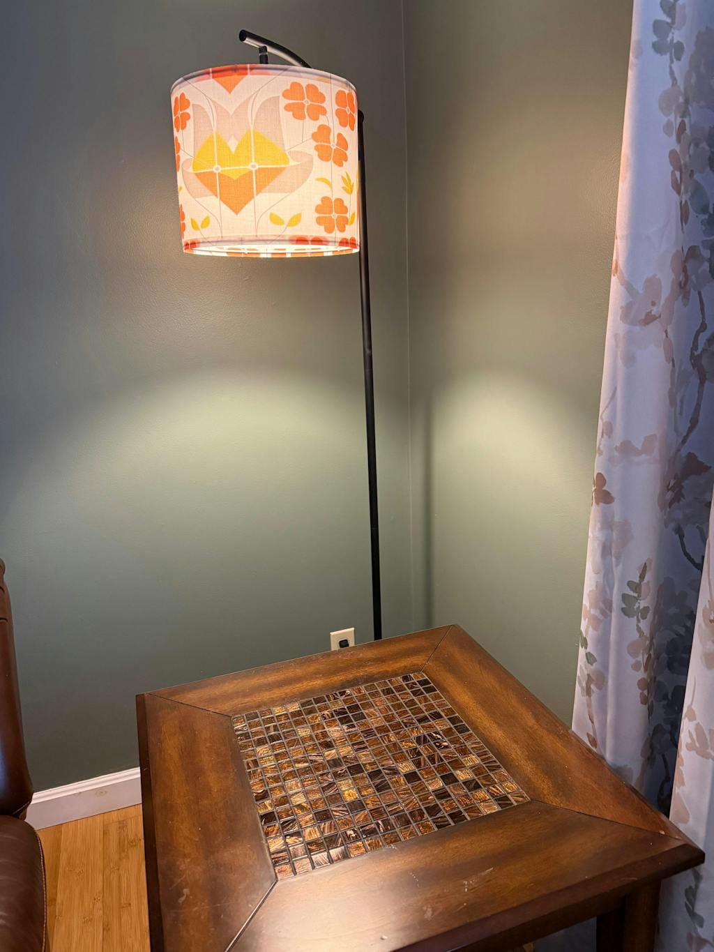 Modern Danish Nordic Modernism, Mid Century Modern Floor Lamp Orange, Yellow