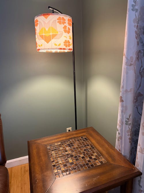 Modern Danish Nordic Modernism, Mid Century Modern Floor Lamp Orange, Yellow