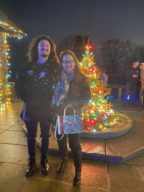 Atomic Cat, Mod Gal Winter Seasonal Handbag, Shoulder Bag Hip Trendy Apparel For The Season