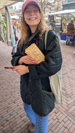 scrunchie bag butter yellow gingham