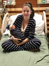 Navy Stripe Analise Maternity & Nursing Pajama and Baby Set – Milk
