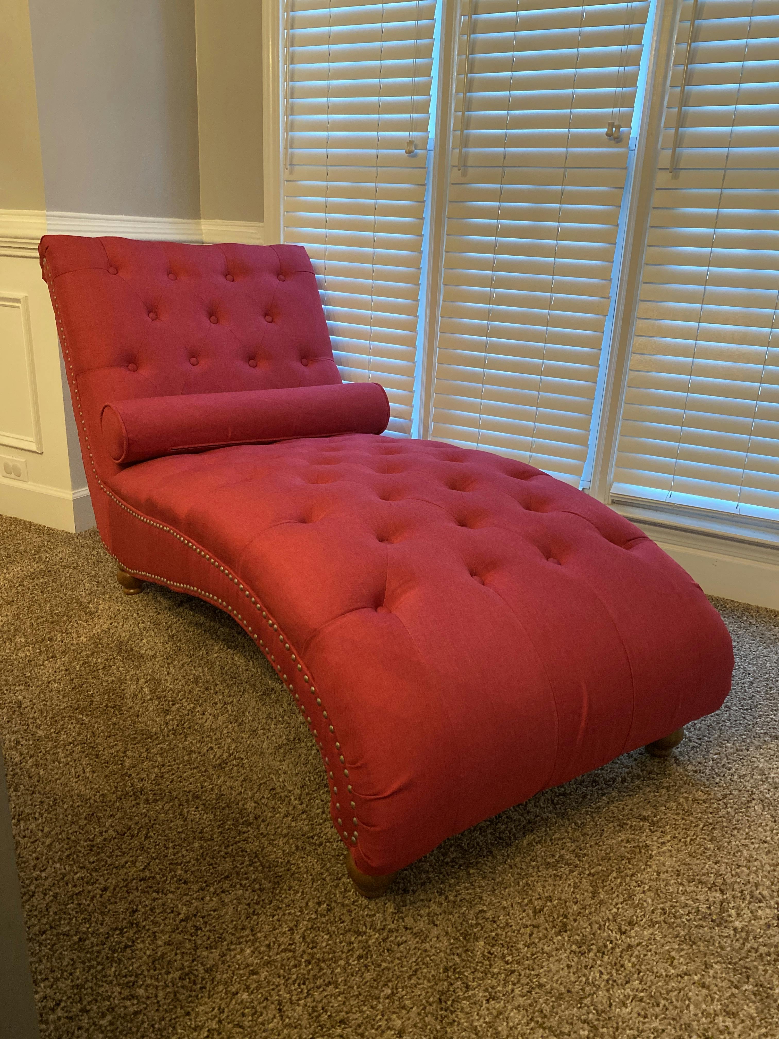 cranberry chaise lounge