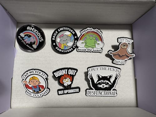 Anxious Unicorn Pin - Magical Communication Badge