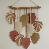 Macrame Leaf Wall Hanging Macrame Wood Decor Rustic Wall Decor and Macrame Wall Art L49