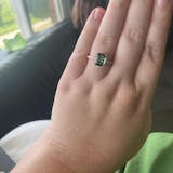 Natural Green Amethyst Emerald Cut Engagement Ring