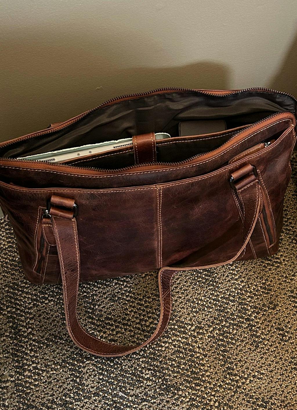 Camille Leather Laptop Tote Bag – Women