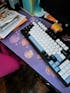 Sleeping Kitties 'Orange Tabby' Purple Deskmats