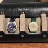 Sable Black Full Grain Cow Leather Watch Roll - 2 Watches