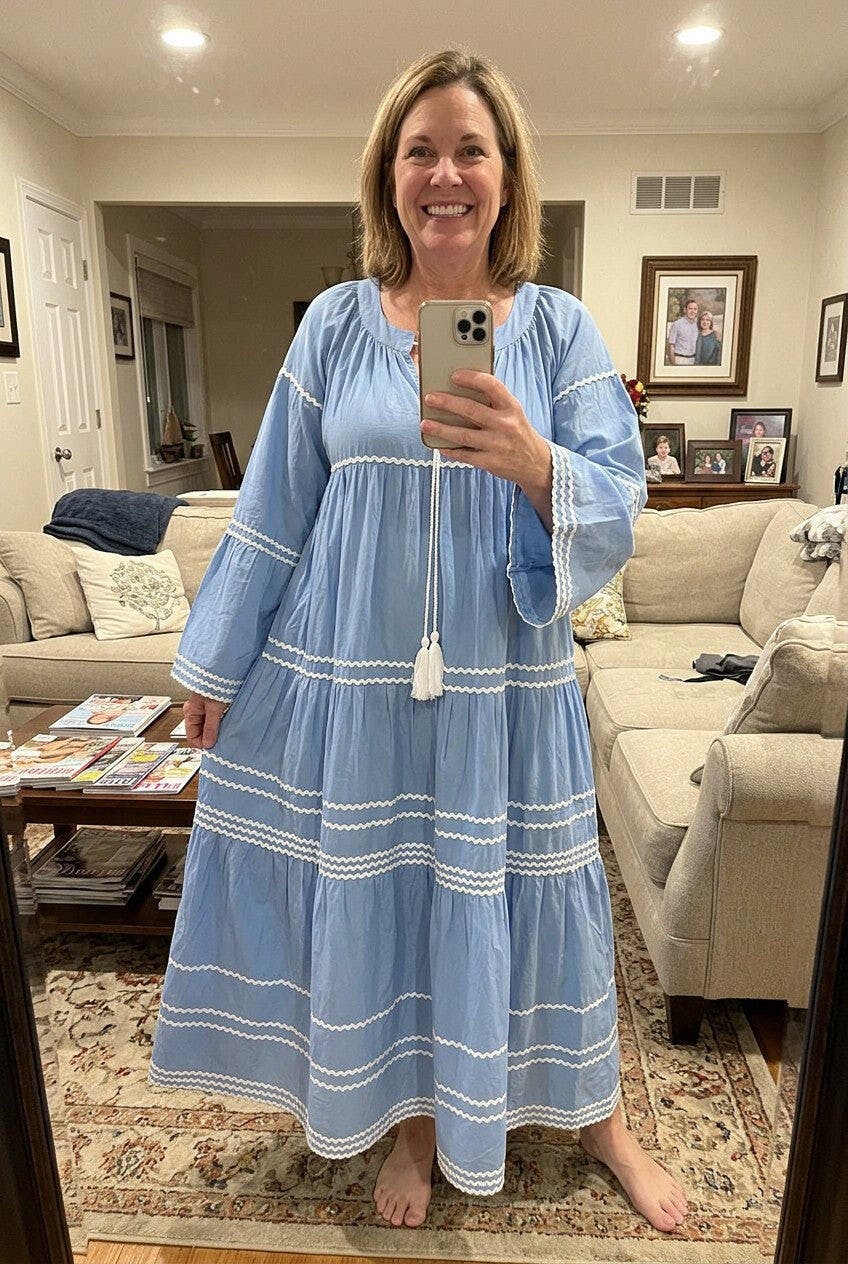Pina Colada Maxi Dress Sky Blue – Miraya Cove
