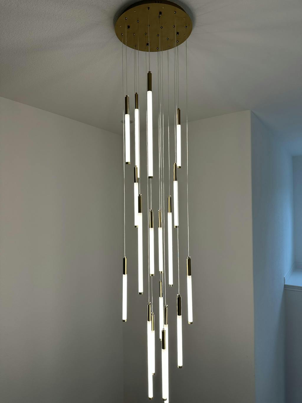 Gold and Black LED Chandelier for Staircase — Mirodemi