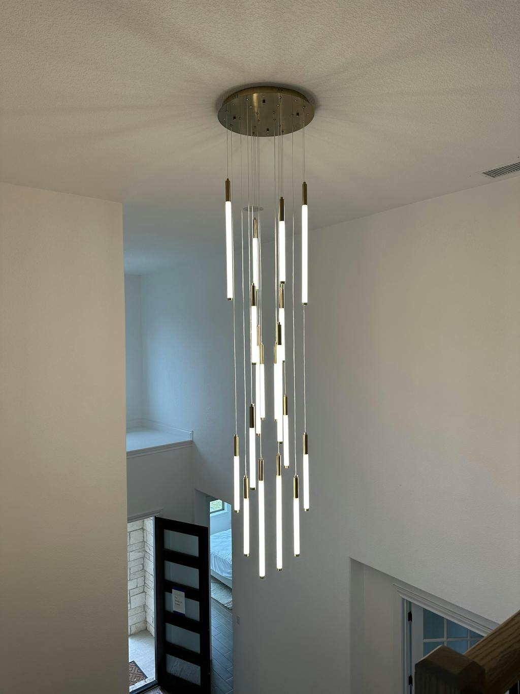 Gold and Black LED Chandelier for Staircase — Mirodemi