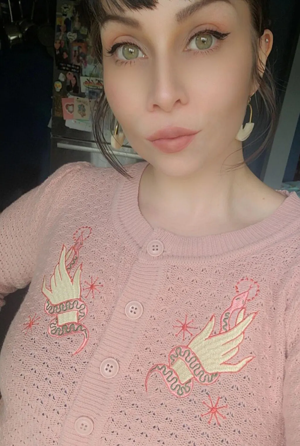 Snake Skin Zip Up Cardigan main image 0