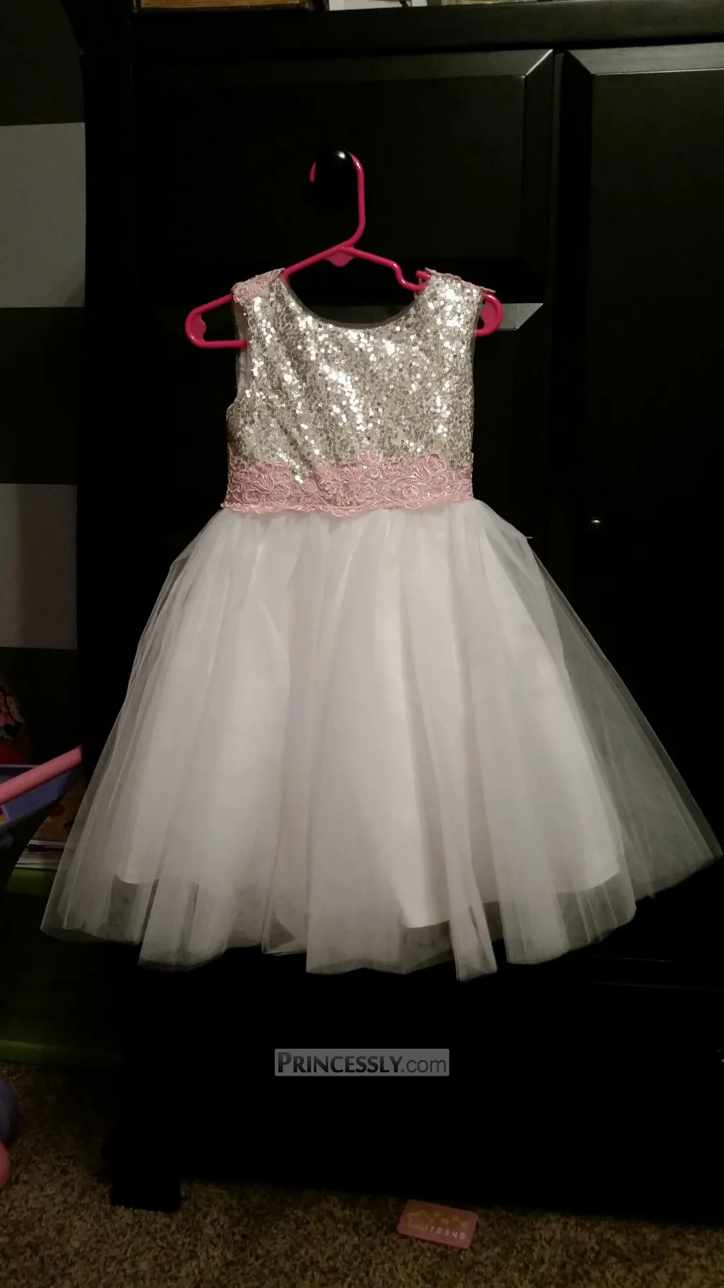 Cupcake Blush Pink Tulle Embroidery Lace V Back Wedding Flower Girl Dress main image 0