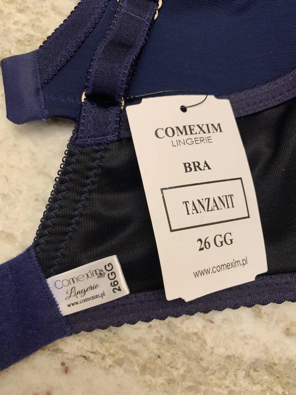 Comexim Tanzanit Unlined Half Cup Bra Navy - Miseczki