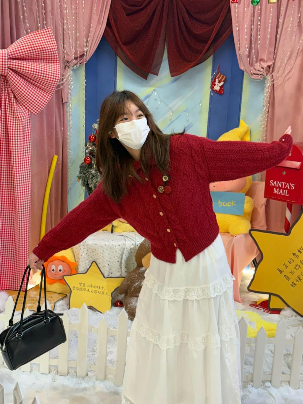 Knit Shirt and Furry Sleeve Cuffs Set Separately Sold