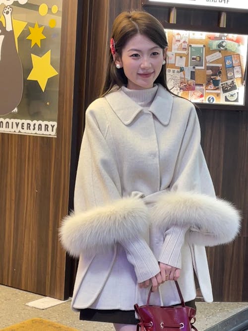 Woolen Coat+Belt for Women