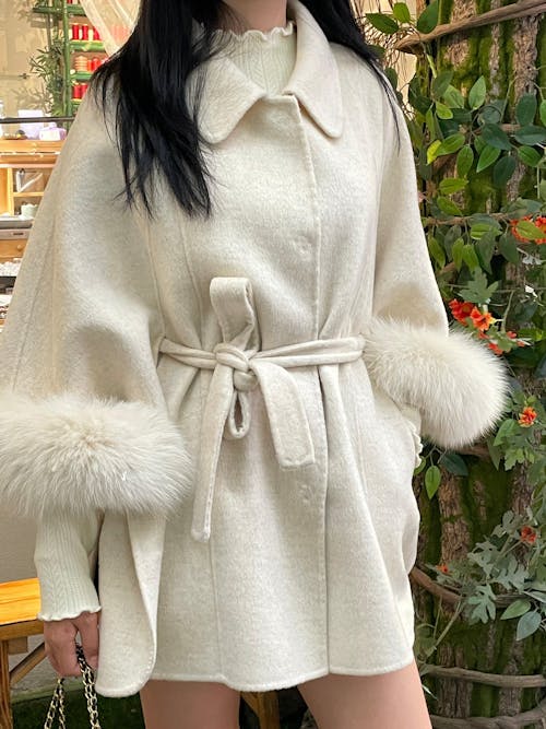 Woolen Coat+Belt for Women