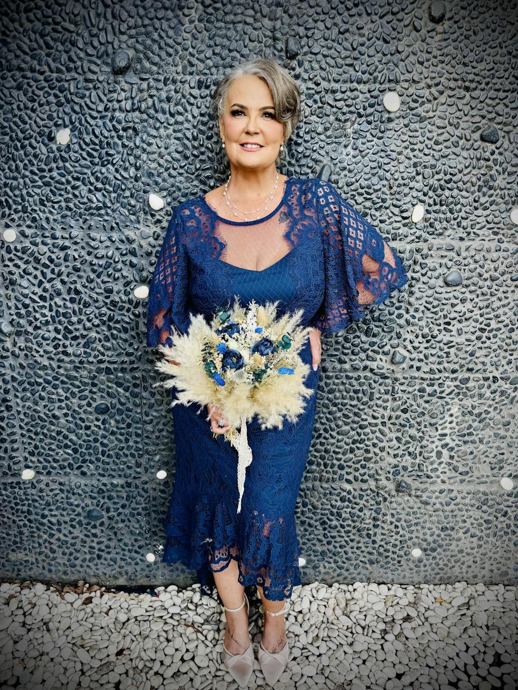 Reyna Lace Midi Dress - Steel Blue [EXCLUSIVE]