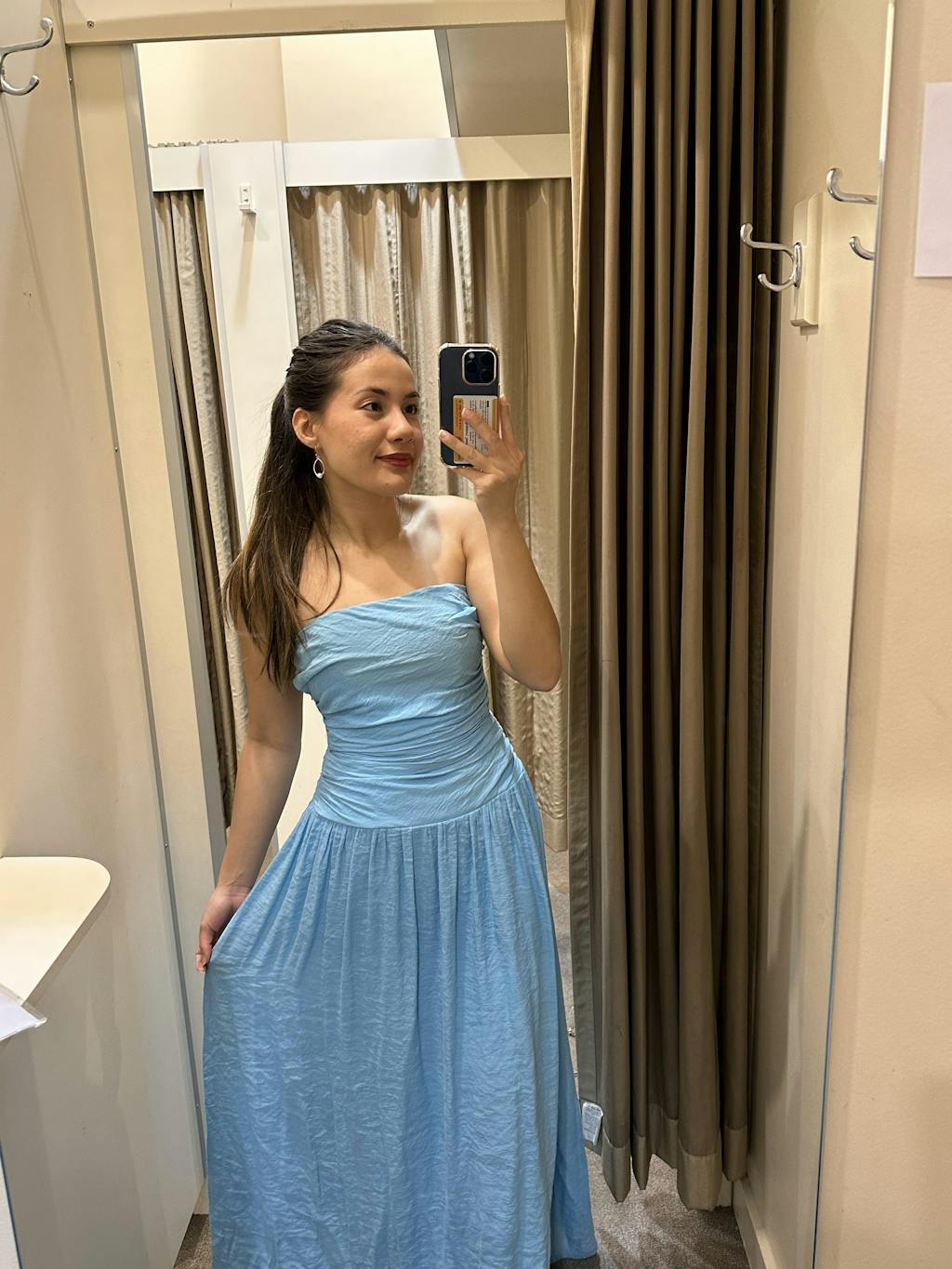 Leonie Strapless Maxi Dress - Blue