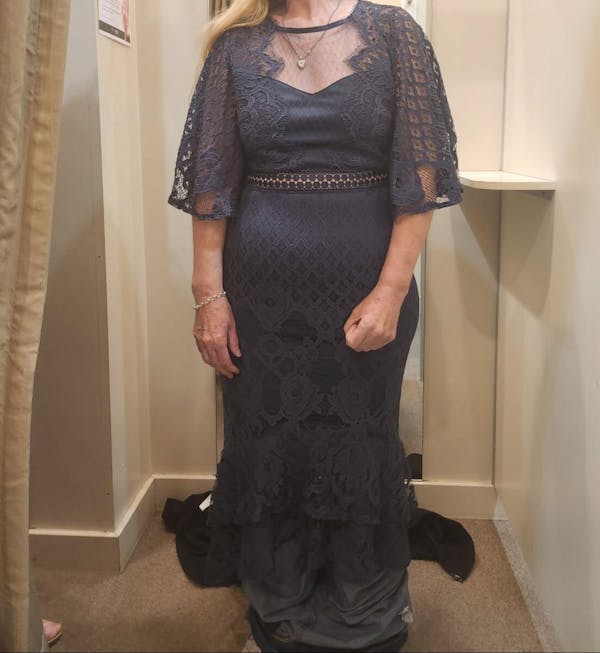 Reyna Lace Midi Dress - Steel Blue [EXCLUSIVE]