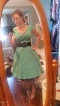 1950s Dress Solid Color Aline Dress