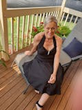 1950s Halter Neck Dress Simple Solid Color A-Line Dress