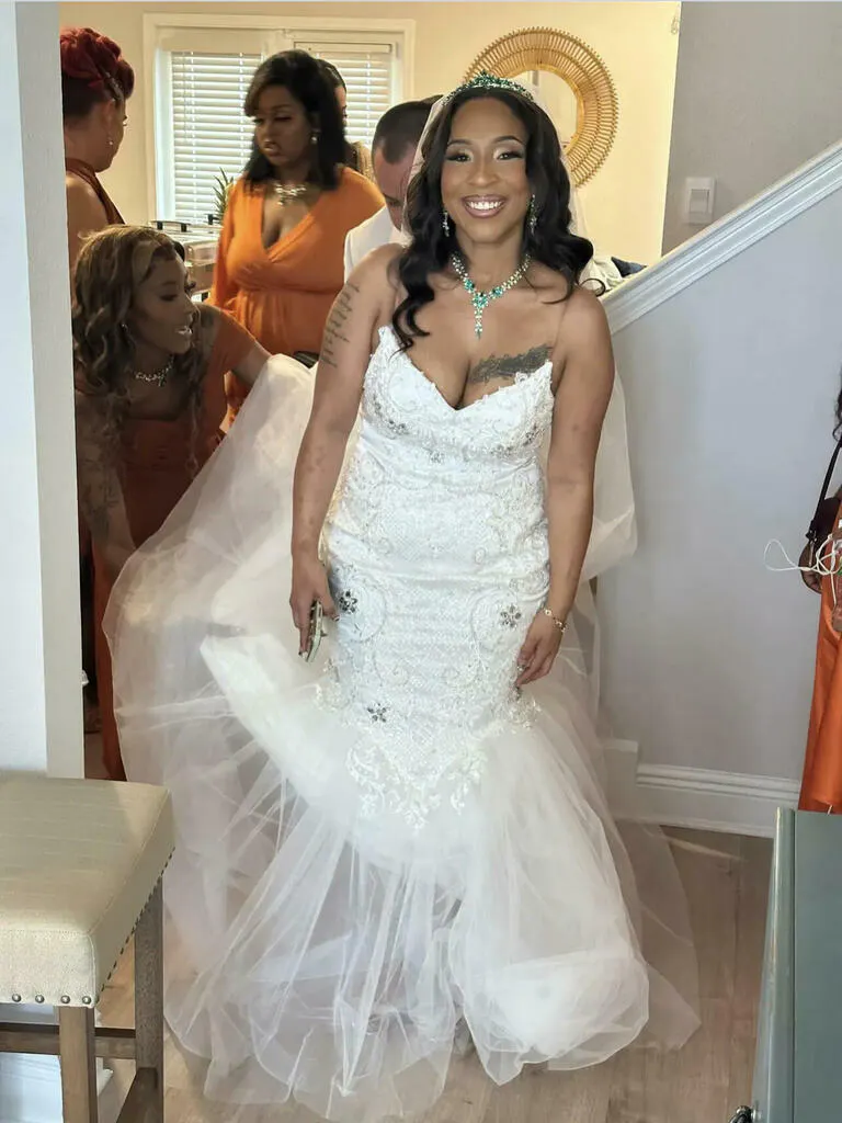 Mermaid Sweetheart Beading Elegant Wedding Dresses With Pleats WD0459