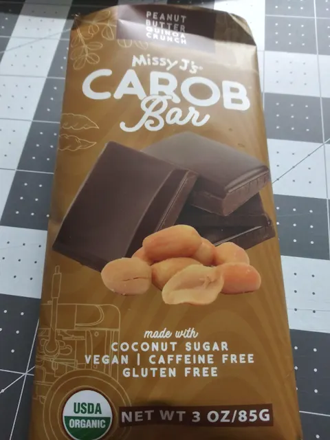 Missy J's Organic Carob Peanut Butter Quinoa Crunch Candy Bar-2, 6, 12pk