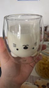 Cute Animal Double Wall Glass Cup By Mochi Mart