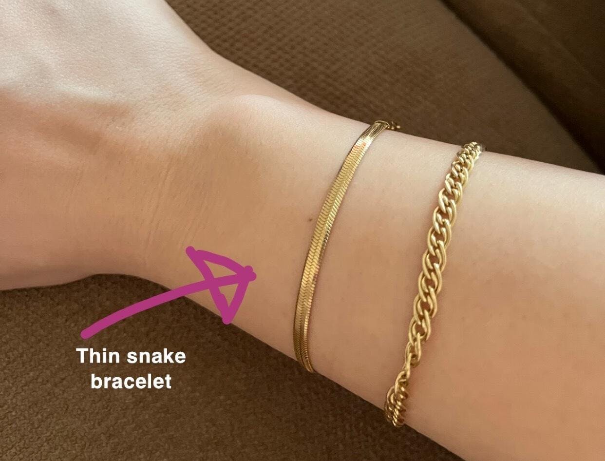 Thin Snake Bracelet Gold – Mockberg